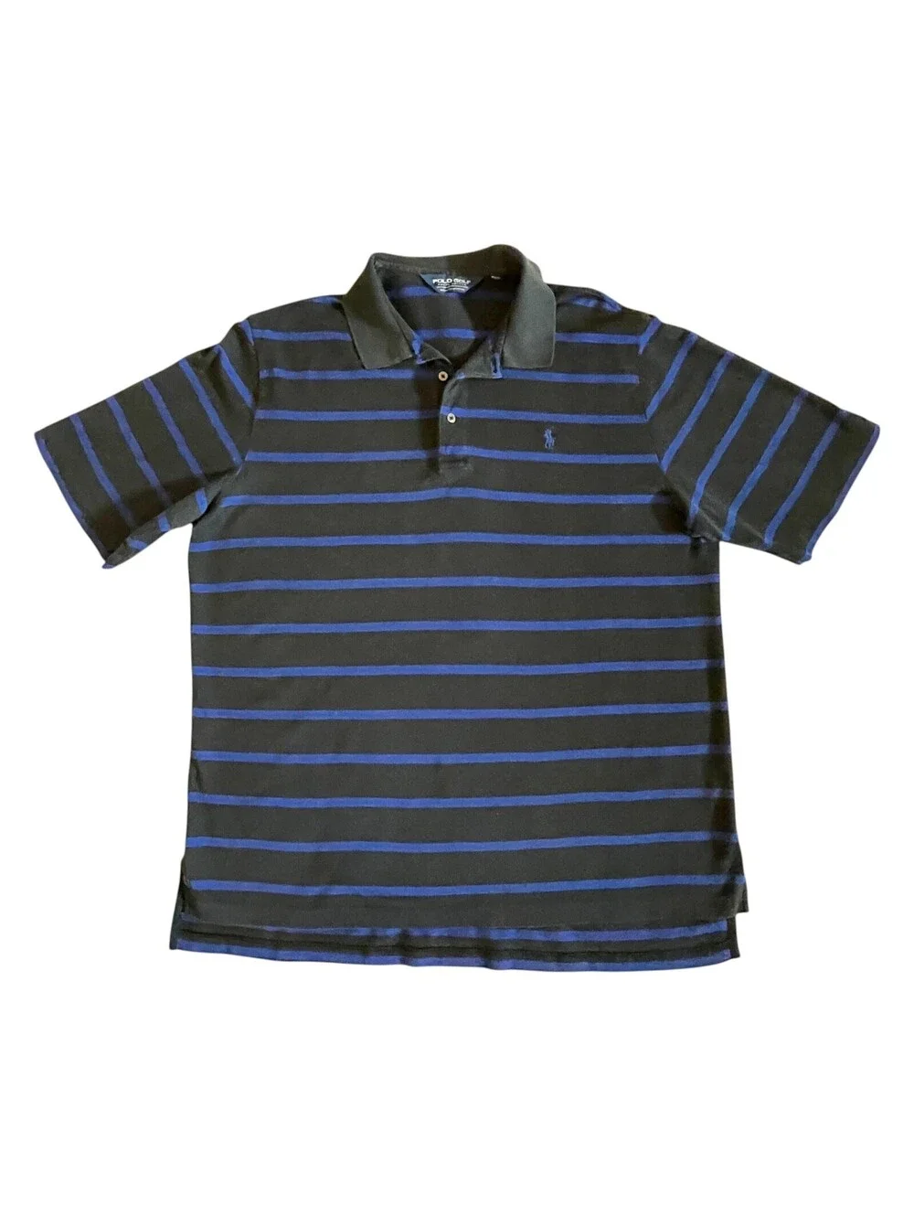 Polo Ralph Lauren Mens S/S Polo Shirt XL Blue Striped Cotton